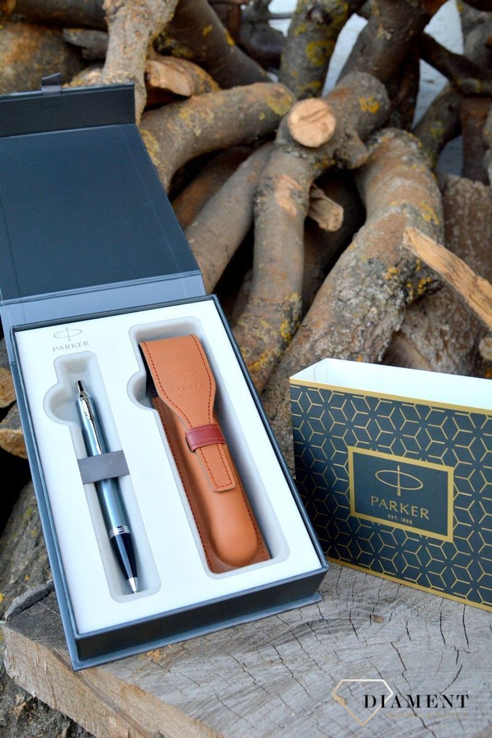 Zestaw prezentowy Parker Długopis blue grey CT z etui brązowe Parker. Prezent dla nauczyciela. Prezent dla nauczycielki (3).JPG